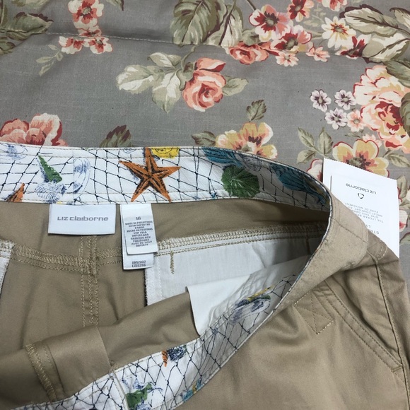 NWT LIZ CLAIBORNE‎ Cotton spandex Cropped khaki pants 16 stretch comfy soft - Picture 9 of 10